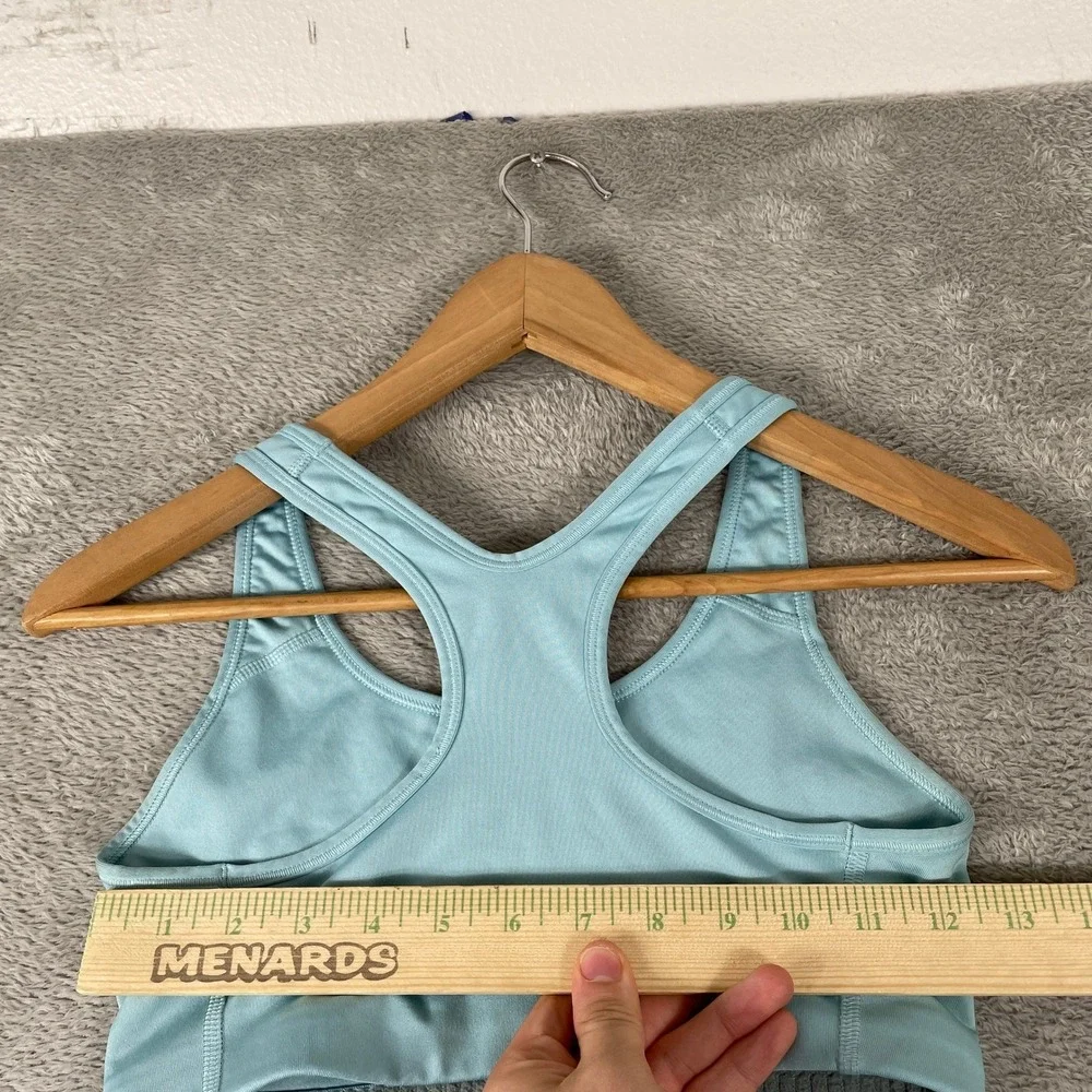 Nike Sports Bra Womens Small Light Blue Dri-Fit Racerback Swoosh Activewear